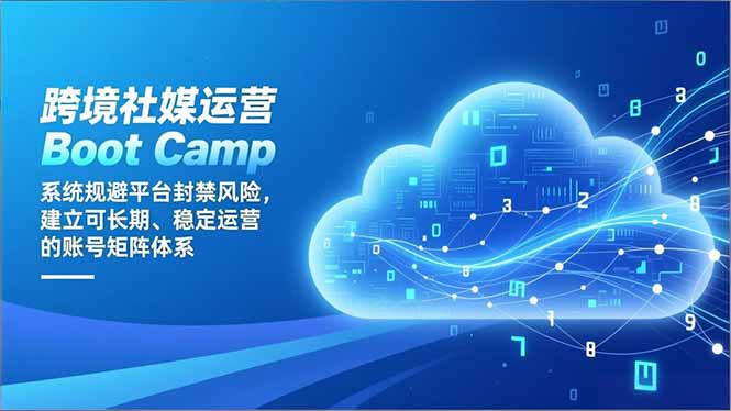 跨境社媒运营Boot Camp：系统规避平台封禁风险，建立可长期、稳定运营的账号矩阵体系-白蛇网赚-余宽网创