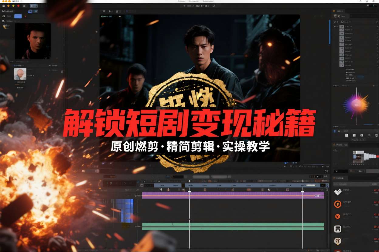 短剧拉新之原创燃剪精简剪辑实操课，解锁短剧变现秘籍-白蛇网赚-