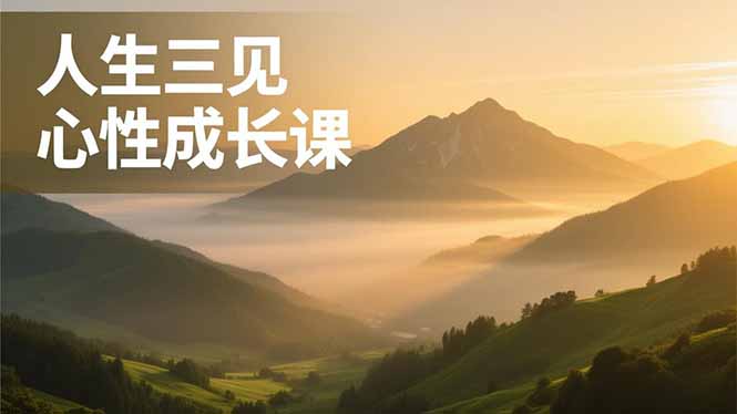 人生三见心性成长课，见天地众生自己，搞透人性安顿身心，活出清晰自我，内在富足无价-白蛇网赚-余宽网创