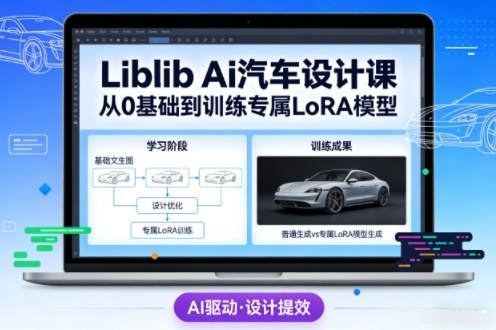 Liblib Ai汽车设计课，从0基础文生图，到教你训练专属设计和风格LoRA模型-白蛇网赚-余宽网创