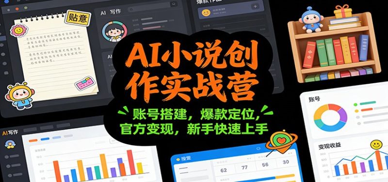 AI小说创作实战营：账号搭建，爆款定位，官方变现，新手快速上手-白蛇网赚-余宽网创