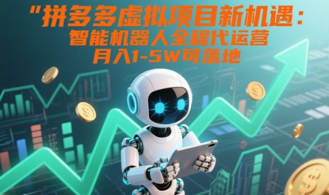 拼多多虚拟项目新机遇：智能机器人全程代运营，月入1-5W可落地【揭秘】-白蛇网赚-余宽网创