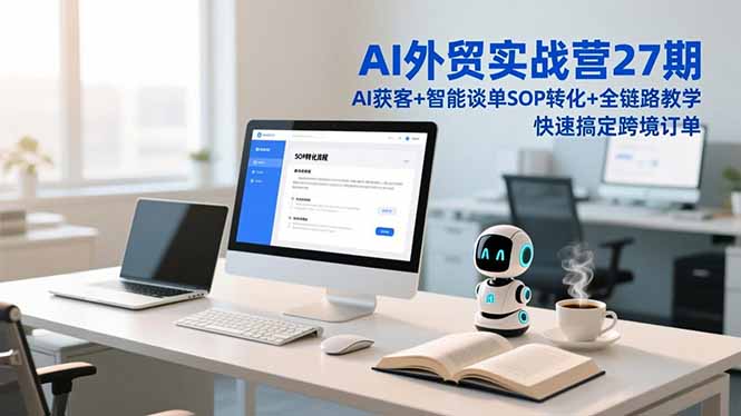 AI外贸实战营27期,AI获客+智能谈单+SOP转化+全链路教学,快速搞定跨境订单-白蛇网赚-余宽网创