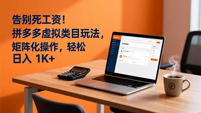 告别死工资！拼多多虚拟类目玩法，矩阵化操作，轻松日入 1K+-白蛇网赚-余宽网创