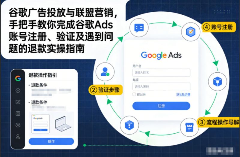 谷歌广告投放与联盟营销，手把手教你完成谷歌Ads账号注册、验证及遇到问题的退款实操指南-白蛇网赚-余宽网创