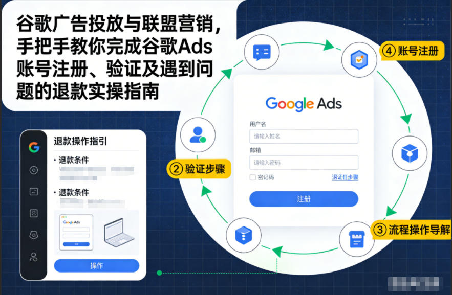 谷歌广告投放与联盟营销，手把手教你完成谷歌Ads账号注册、验证及遇到问题的退款实操指南-白蛇网赚-余宽网创