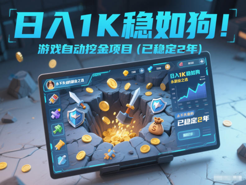 日入1K稳如狗！游戏自动挖金项目(已稳定2年)，永不失业的副业之选【揭秘】-白蛇网赚-余宽网创