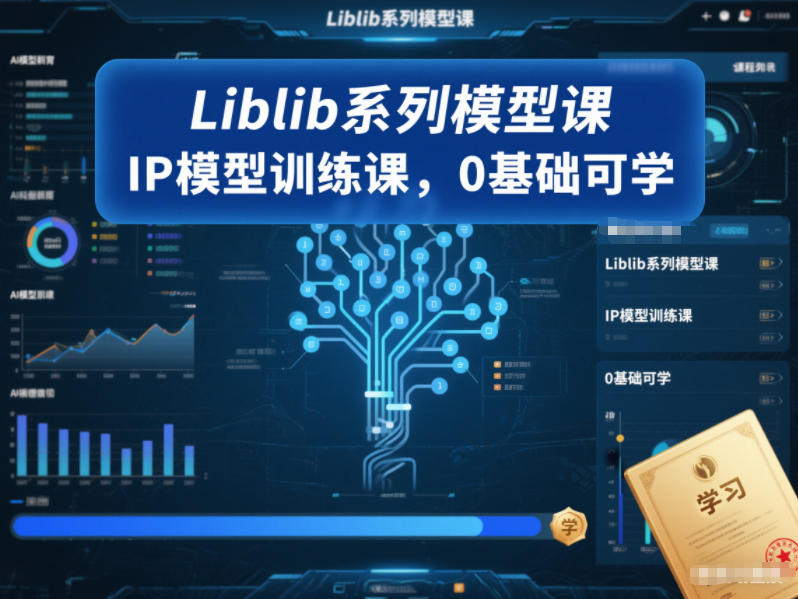 Liblib系列模型课，IP模型训练课，0基础可学-白蛇网赚-余宽网创