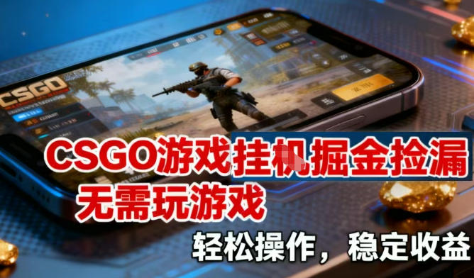 CSGO游戏挂G掘金捡漏，不需要玩游戏，操作简单，收益稳定【揭秘】-白蛇网赚-