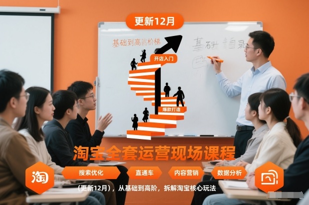 淘宝全套运营现场课程(更新12月),从基础到高阶,拆解淘宝核心玩法-白蛇网赚-余宽网创