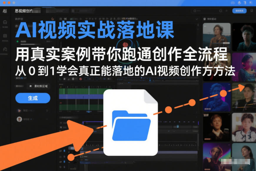AI视频实战落地课，用真实案例带你跑通创作全流程，从0到1学会真正能落地的AI视频创作方法-白蛇网赚-余宽网创