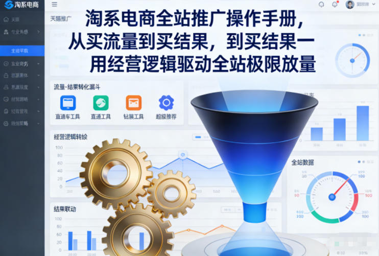 淘系电商全站推广操作手册，从买流量到买结果一用经营逻辑驱动全站极限放量-白蛇网赚-