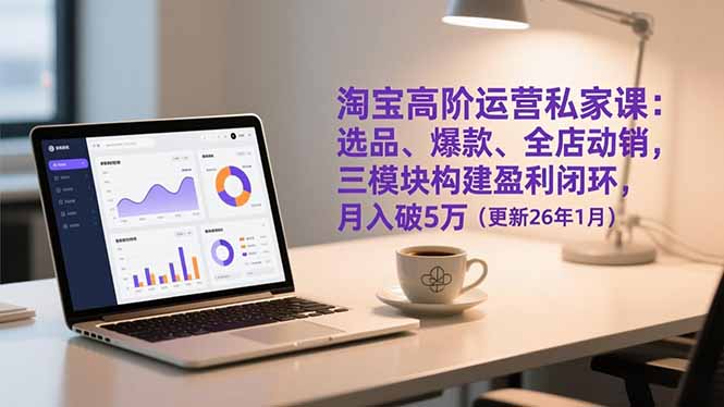 淘宝高阶运营私家课:选品、爆款、全店动销,三模块构建盈利闭环,月入破5万(更新26年1月-白蛇网赚-余宽网创