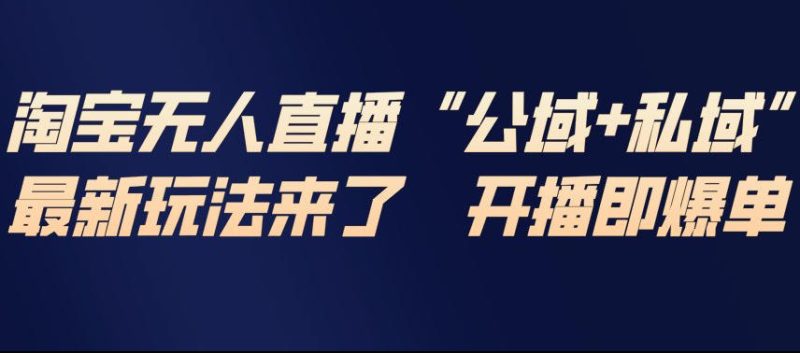 淘宝无人直播完整教程,公试+私域,最新玩法来了,开播即爆单-白蛇网赚-余宽网创