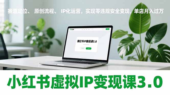 小红书虚拟IP变现课3.0，赛道定位、原创流程、IP化运营，实现零违规安全变现，单店月入过万-白蛇网赚-余宽网创