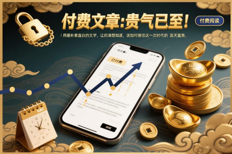 付费文章：贵气已至！用最朴素直白的文字，让你清楚知道，该如何接住这一次时代的泼天富贵-白蛇网赚-余宽网创