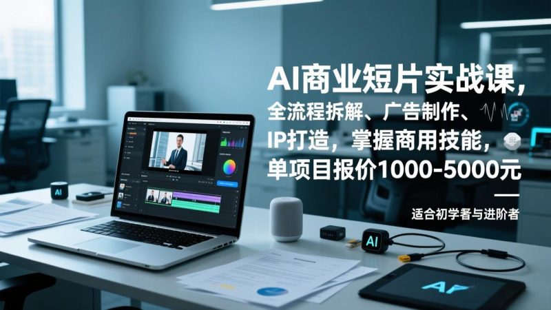 AI商业短片实战课，全流程拆解、广告制作、IP打造，掌握商用技能，单项目报价1000-5000元-白蛇网赚-余宽网创