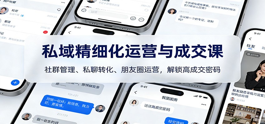 私域精细化运营与成交课：社群管理、私聊转化、朋友圈运营，解锁高成交密码-白蛇网赚-余宽网创