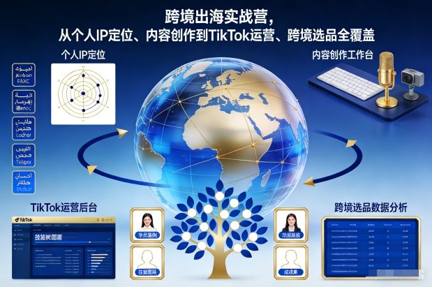 跨境出海实战营，从个人IP定位、内容创作到TikTok运营、跨境选品全覆盖-白蛇网赚-余宽网创