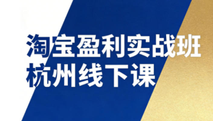淘宝盈利实战班杭州线下课12月26-28日(音频+字幕)，帮你掌握SOP流程+12门核心技术-白蛇网赚-余宽网创