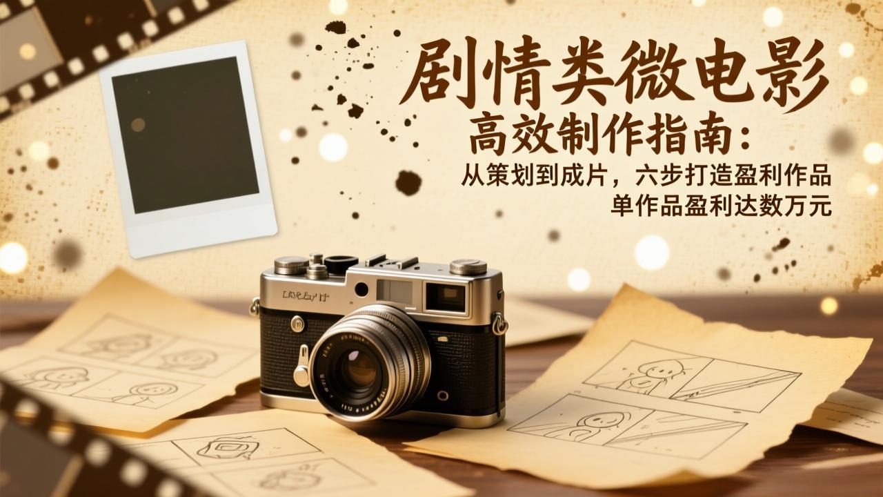剧情类微电影高效制作指南：从策划到成片，六步打造盈利作品，单作品盈利达数万元-白蛇网赚-余宽网创