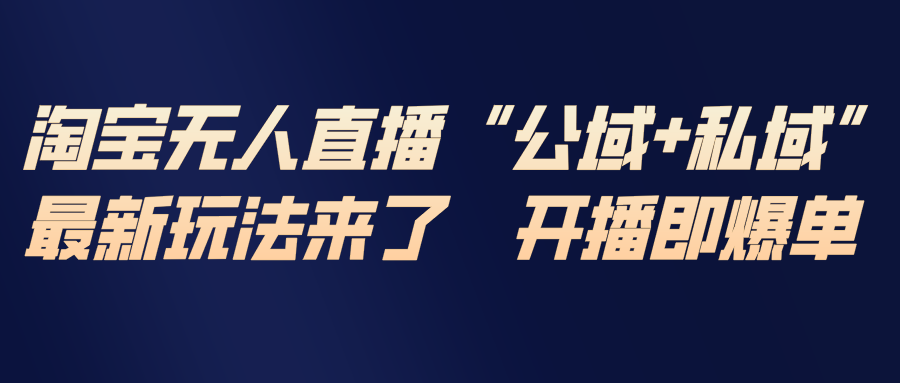 淘宝无人直播最新玩法，包含私域和公域两种玩法-白蛇网赚-余宽网创