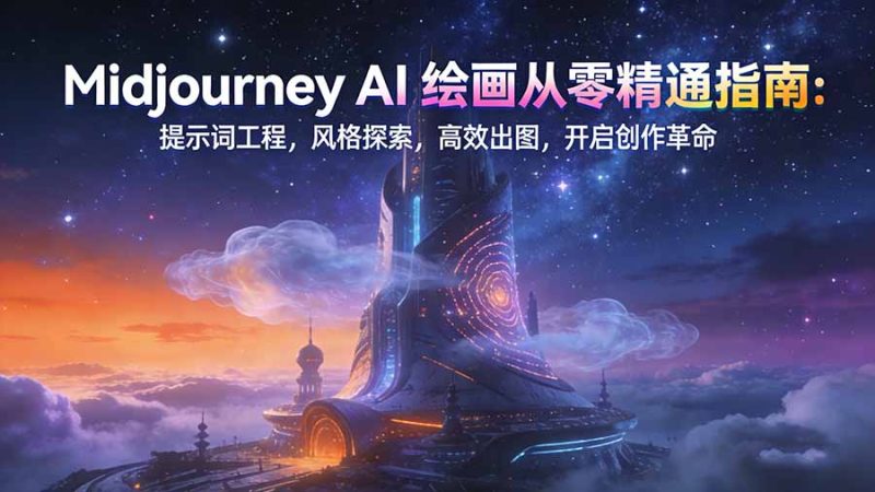 Midjourney AI绘画从零精通指南：提示词工程，风格探索，高效出图，开启创作革命-白蛇网赚-余宽网创