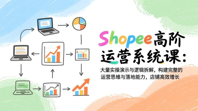 Shopee高阶运营系统课：大量实操演示与逻辑拆解，构建完整的运营思维与落地能力，店铺高效增长-白蛇网赚-余宽网创