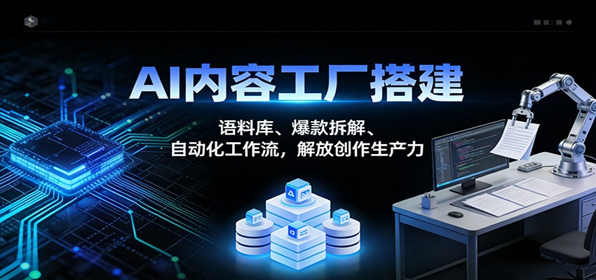 AI内容工厂搭建：语料库、爆款拆解、自动化工作流，解放创作生产力-白蛇网赚-余宽网创