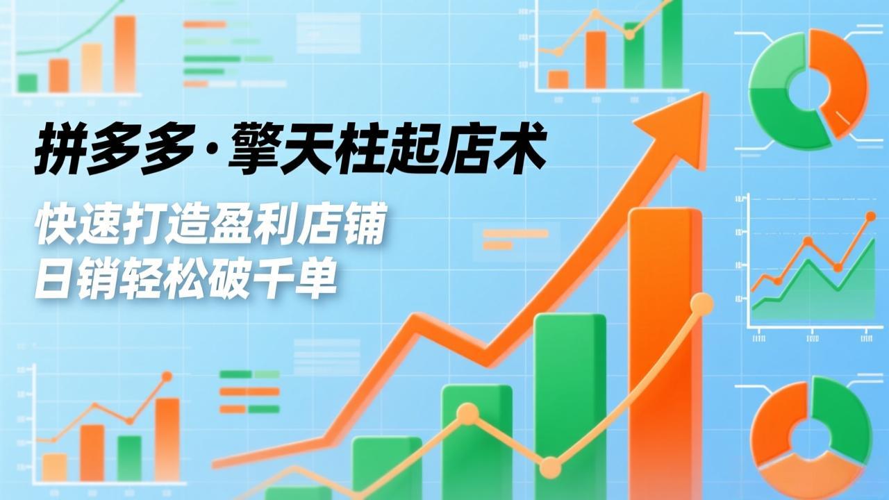 拼多多·擎天柱起店术，爆流布局、利润起飞、不断流，快速打造盈利店铺，日销轻松破千单-白蛇网赚-余宽网创