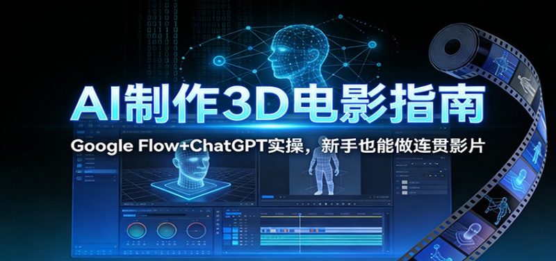 AI制作3D电影指南：Google Flow+ChatGPT实操，新手也能做连贯影片-白蛇网赚-余宽网创