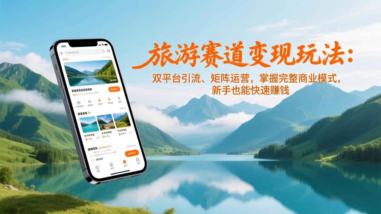 旅游赛道变现玩法：双平台引流、矩阵运营，掌握完整商业模式，新手也能快速赚钱-白蛇网赚-余宽网创