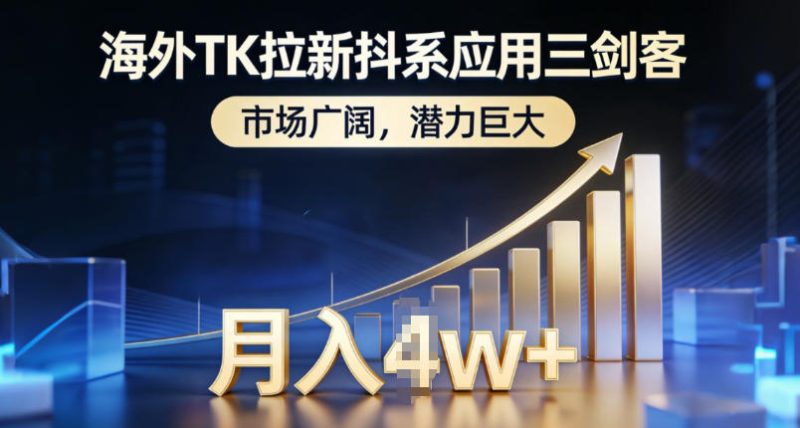 海外TK拉新抖系应用三剑客，市场广阔，潜力巨大，月入1w+-白蛇网赚-余宽网创