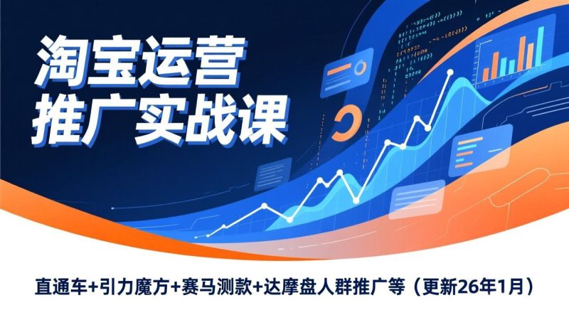 淘宝运营推广实战课,直通车+引力魔方+赛马测款+达摩盘人群推广等(更新26年1月-白蛇网赚-余宽网创