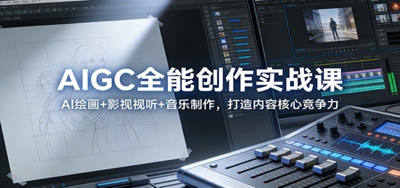AIGC全能创作实战课：AI绘画+影视视听+音乐制作，打造内容核心竞争力-白蛇网赚-余宽网创