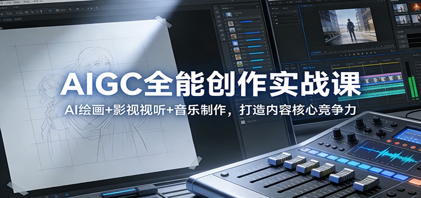 AIGC全能创作实战课：AI绘画+影视视听+音乐制作，打造内容核心竞争力-白蛇网赚-余宽网创