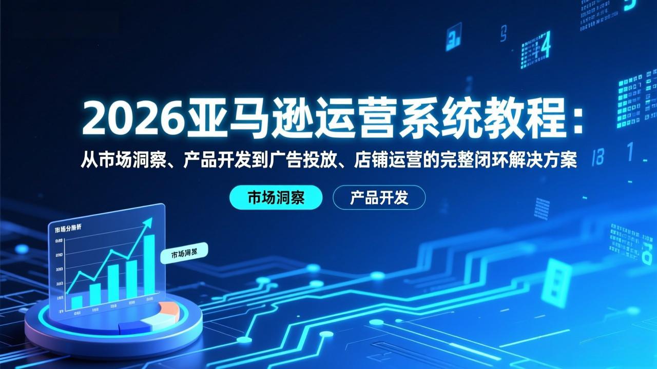 2026亚马逊运营系统教程：从市场洞察、产品开发到广告投放、店铺运营的完整闭环解决方案-白蛇网赚-余宽网创