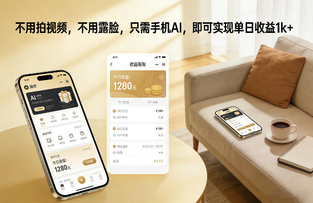 不用拍视频，不用露脸，只需手机AI，即可实现单日收益1k+【揭秘】-白蛇网赚-余宽网创