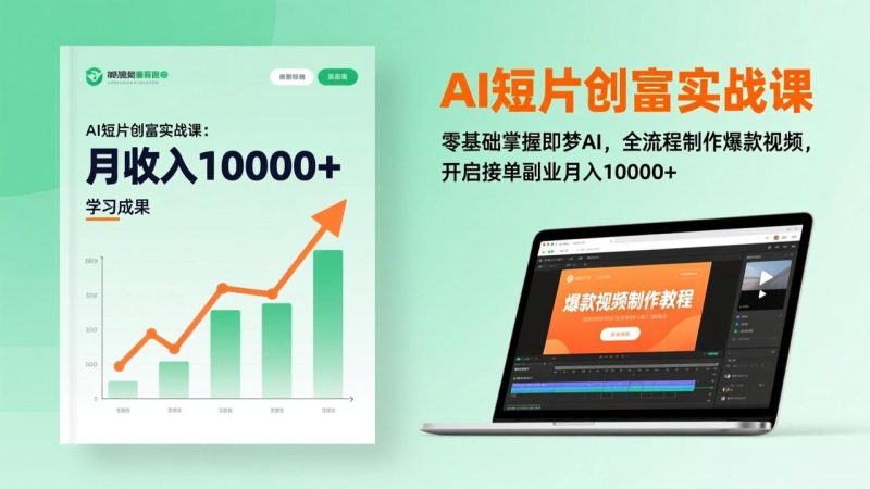 AI短片创富实战课：零基础掌握即梦AI，全流程制作爆款视频，开启接单副业月入10000+(更新-白蛇网赚-余宽网创
