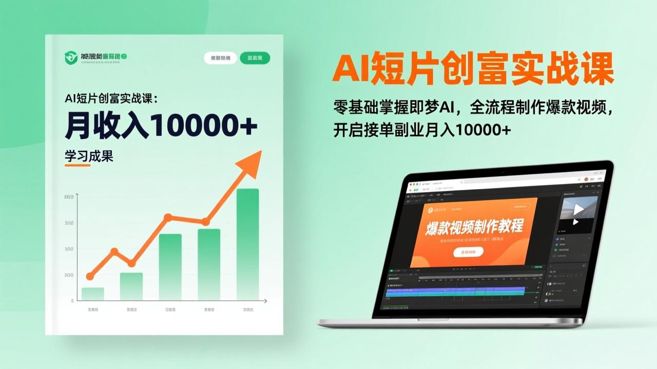 AI短片创富实战课：零基础掌握即梦AI，全流程制作爆款视频，开启接单副业月入10000+(更新-白蛇网赚-余宽网创