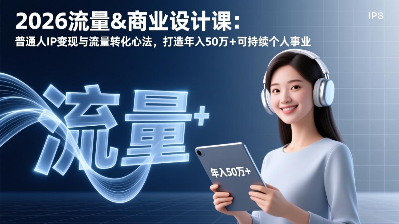 2026流量&商业设计课：普通人IP变现与流量转化心法，打造年入50万+可持续个人事业-白蛇网赚-余宽网创