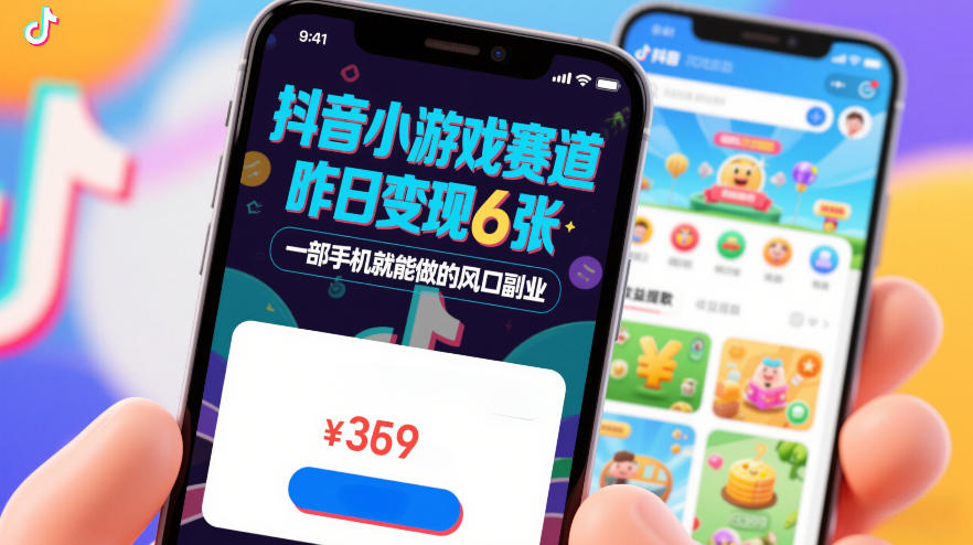 抖音小游戏赛道，昨日变现600+，零基础一部手机就能做的风口副业【揭秘】-白蛇网赚-余宽网创