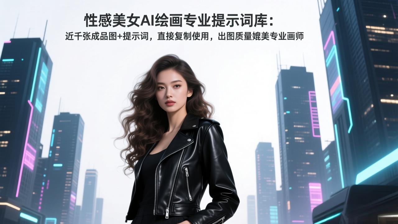 性感美女AI绘画专业提示词库：近千张成品图+提示词，直接复制使用，出图质量媲美专业画师-白蛇网赚-余宽网创