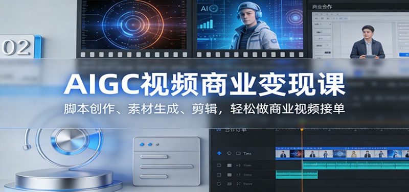 AIGC视频商业变现课：脚本创作、素材生成、剪辑，轻松做商业视频接单-白蛇网赚-余宽网创