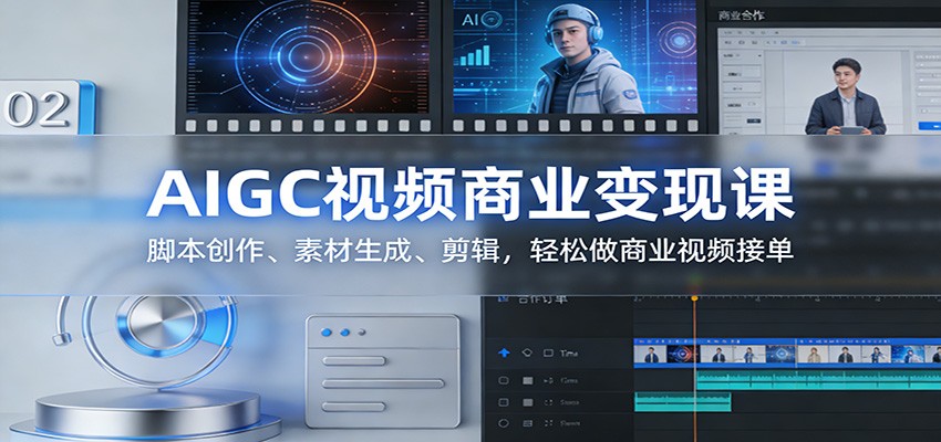 AIGC视频商业变现课：脚本创作、素材生成、剪辑，轻松做商业视频接单-白蛇网赚-余宽网创
