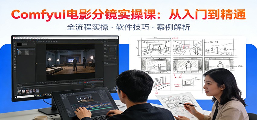 ComfyUI电影分镜实操课：分镜一致性，全流程AI视频制作，零基础也能做专业分镜-白蛇网赚-余宽网创