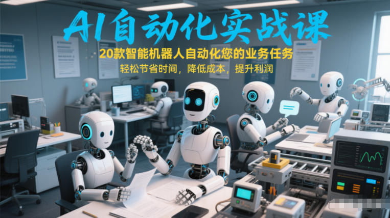 AI自动化实战课：20款智能机器人自动化您的业务任务，轻松节省时间，降低成本，提升利润-白蛇网赚-余宽网创