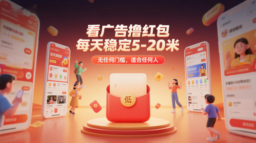 看广告撸红包，每天稳定5-20米，无任何门槛，适合任何人-白蛇网赚-余宽网创