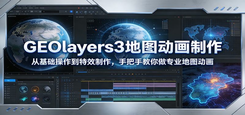 GEOlayers3地图动画制作：从基础操作到特效制作，手把手教你做专业地图动画-白蛇网赚-余宽网创