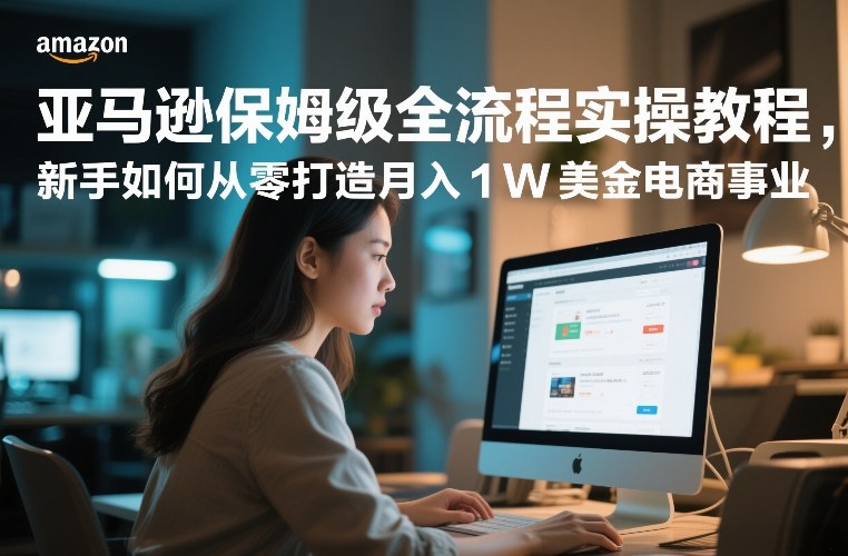 亚马逊保姆级全流程实操教程，新手如何从零打造月入1W美金电商事业-白蛇网赚-余宽网创